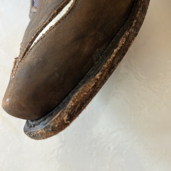 DAN POST vintage purple arrows distressed leather cowgirl boots size 7 - Picture 9 of 11